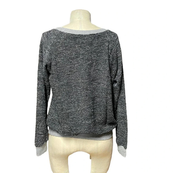 Nation LTD Charcoal Gray Black Marled Knit Pullover Sweater Top Size Medium - Picture 6 of 9